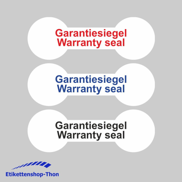 SECURITY WHITE PE - Sicherheitsetiketten "Garantiesiegel Warranty seal" auf Rolle - 60 x 20 mm - 1000 Stück